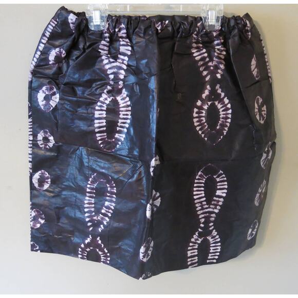 AFRICAN Handmade Ankara Skirt/Top Button Short Sleeve Waxy Material Purple/White - Picture 7 of 7